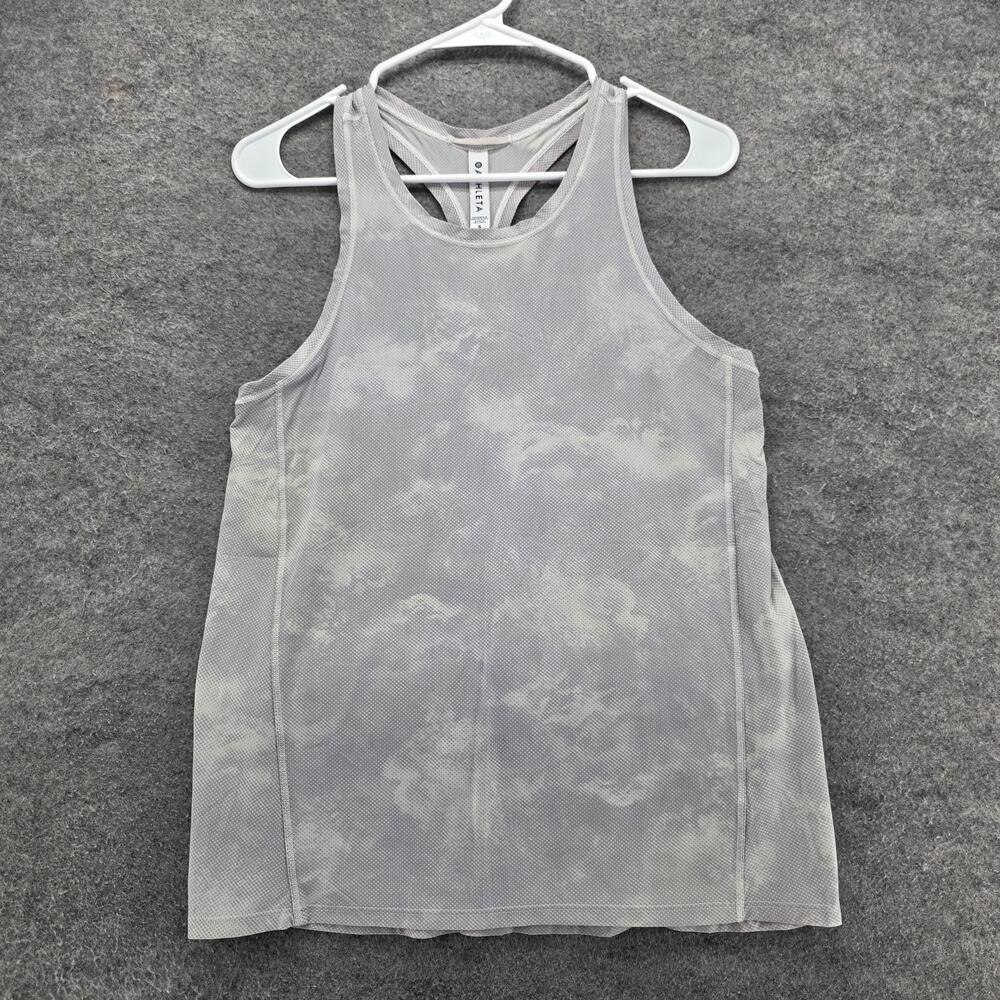 Athleta Tank Top Womens Small Gray Mesh Racerback Sheer Athletic Yoga Running